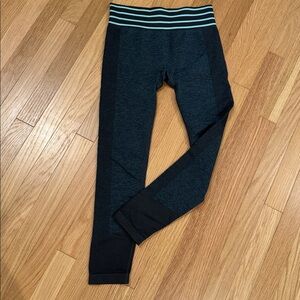 Black and Teal Striped Leggings